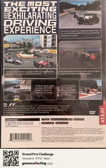 Grand Prix Challenge PlayStation 2, NTSC box back