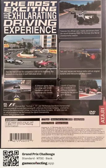 Grand Prix Challenge PlayStation 2, NTSC box back