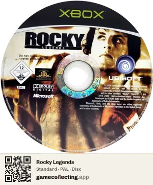 Rocky Legends Xbox, PAL disc