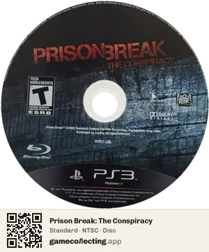 Prison Break: The Conspiracy PlayStation 3, NTSC disc