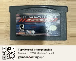 Top Gear GT Championship Game Boy Advance, NTSC cartridge label