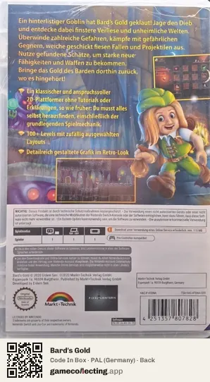 Bard's Gold Nintendo Switch, Germany box back