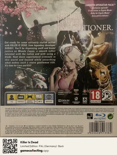 Killer Is Dead PlayStation 3, Germany box back