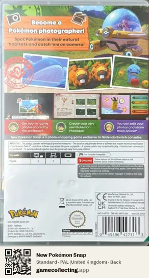 New Pokémon Snap Nintendo Switch, United Kingdom box back