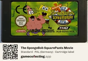 The SpongeBob SquarePants Movie Game Boy Advance, PAL cartridge label
