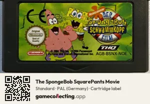 The SpongeBob SquarePants Movie Game Boy Advance, PAL cartridge label