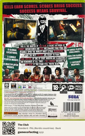 The Club Xbox 360, Nordic countries box back