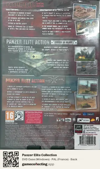 Panzer Elite Collection Computer, France box back