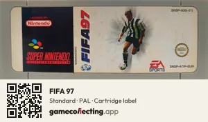 FIFA 97 Super Nintendo Entertainment System, PAL cartridge label