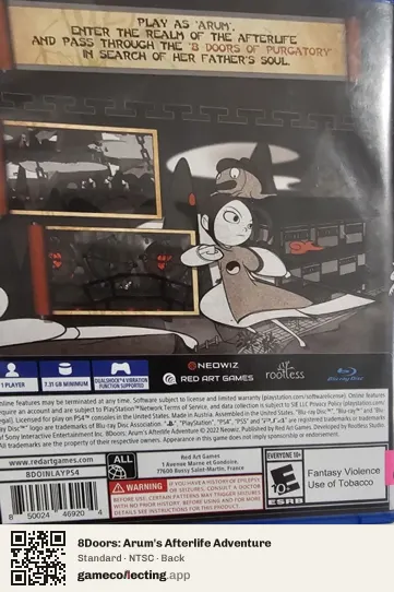 8Doors: Arum's Afterlife Adventure PlayStation 4, NTSC box back