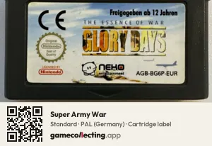 Super Army War Game Boy Advance, PAL cartridge label