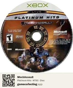 MechAssault Xbox, NTSC disc