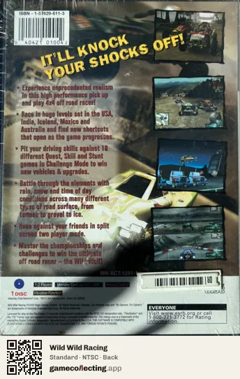 Wild Wild Racing PlayStation 2, NTSC box back