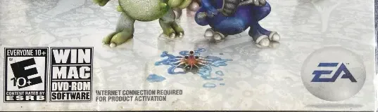 Spore, the ESRB box on its front