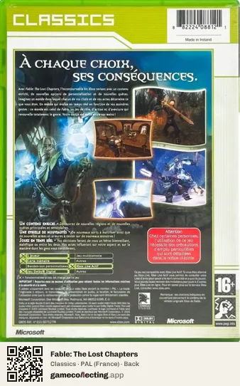 Fable: The Lost Chapters Xbox, France box back
