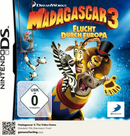 Madagascar 3: The Video Game Nintendo DS, Germany box front