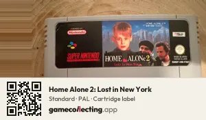 Home Alone 2: Lost in New York Super Nintendo Entertainment System, PAL cartridge label