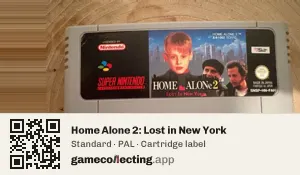 Home Alone 2: Lost in New York Super Nintendo Entertainment System, PAL cartridge label