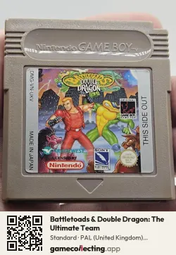 Battletoads & Double Dragon: The Ultimate Team Game Boy, PAL cartridge label