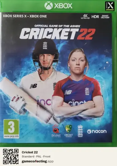 Cricket 22 Xbox Series X, PAL box front