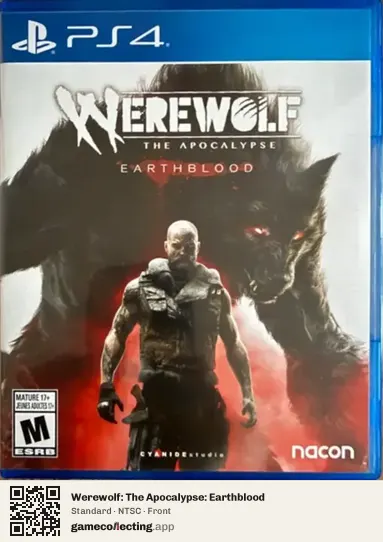 Werewolf: The Apocalypse: Earthblood PlayStation 4, NTSC box front
