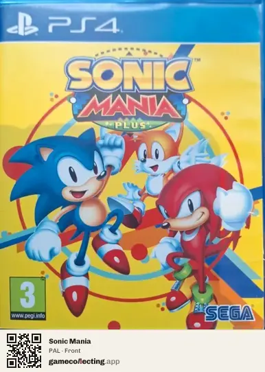 Sonic Mania PlayStation 4, PAL box front