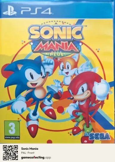Sonic Mania PlayStation 4, PAL box front