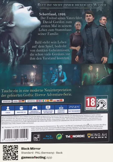 Black Mirror PlayStation 4, Germany box back