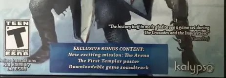 The First Templar, the ESRB box on its front