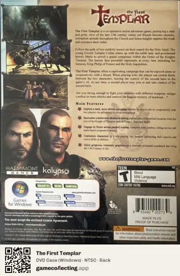 The First Templar Computer, NTSC box back