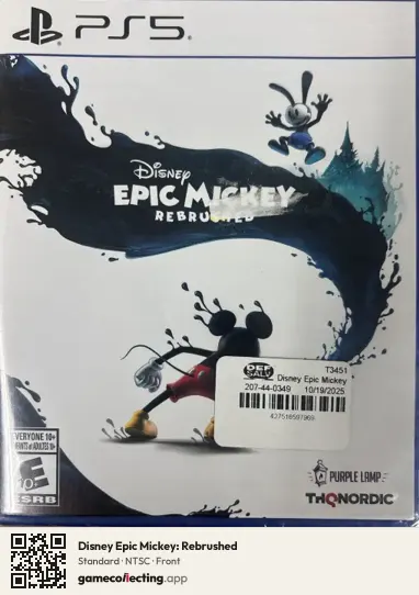 Disney Epic Mickey: Rebrushed PlayStation 5, NTSC box front