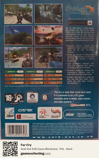 Far Cry Computer, PAL box back