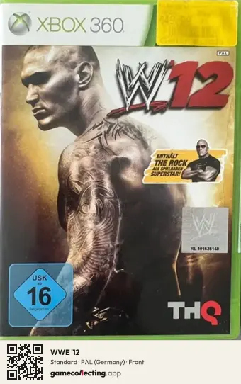 WWE '12 Xbox 360, Germany box front