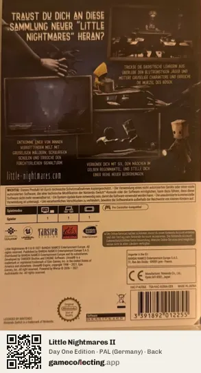Little Nightmares II Nintendo Switch, Germany box back