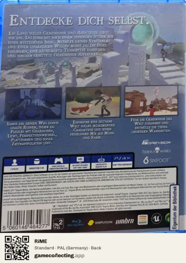 RiME PlayStation 4, Germany box back