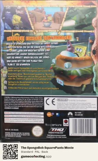 The SpongeBob SquarePants Movie Nintendo GameCube, PAL box back