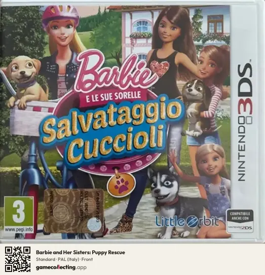 Barbie and Her Sisters: Puppy Rescue Nintendo 3DS, Italy box front