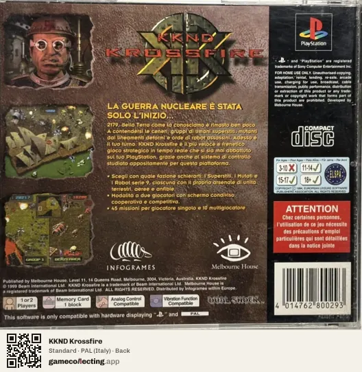 KKND Krossfire PlayStation, Italy box back
