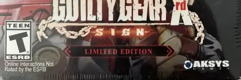 Guilty Gear Xrd: Sign, the ESRB box on its front