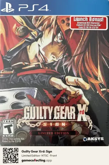 Guilty Gear Xrd: Sign PlayStation 4, NTSC box front