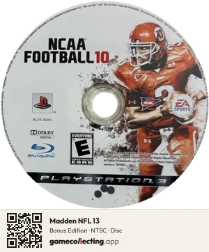 Madden NFL 13 PlayStation 3, NTSC disc