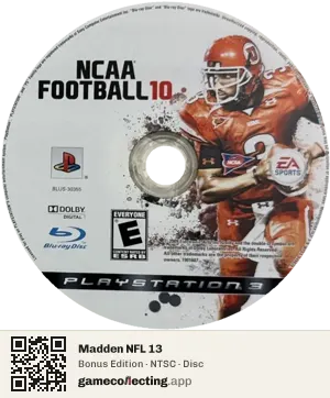 Madden NFL 13 PlayStation 3, NTSC disc