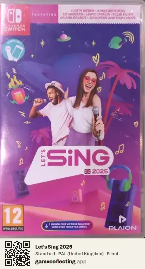 Let's Sing 2025 Nintendo Switch, United Kingdom box front