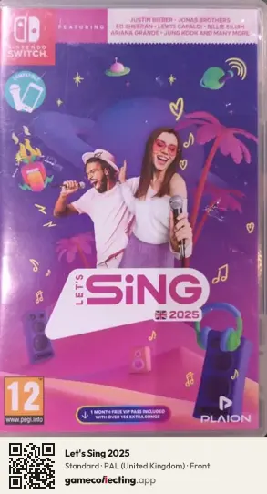 Let's Sing 2025 Nintendo Switch, United Kingdom box front