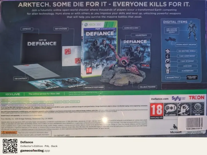 Defiance Xbox 360, PAL box back
