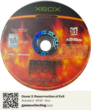 Doom 3: Resurrection of Evil Xbox, NTSC disc