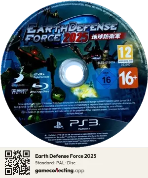Earth Defense Force 2025 PlayStation 3, PAL disc