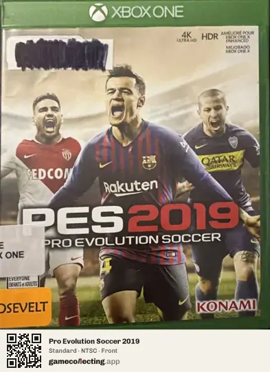 Pro Evolution Soccer 2019 Xbox One, NTSC box front