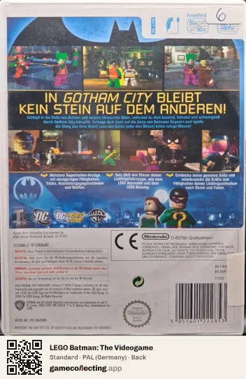 LEGO Batman: The Videogame Nintendo Wii, Germany box back