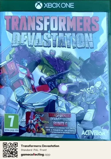 Transformers: Devastation Xbox One, PAL box front